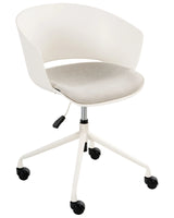 Office Chair Off-White Fabric Seat Swivel Desk Computer Adjustable Height Beliani