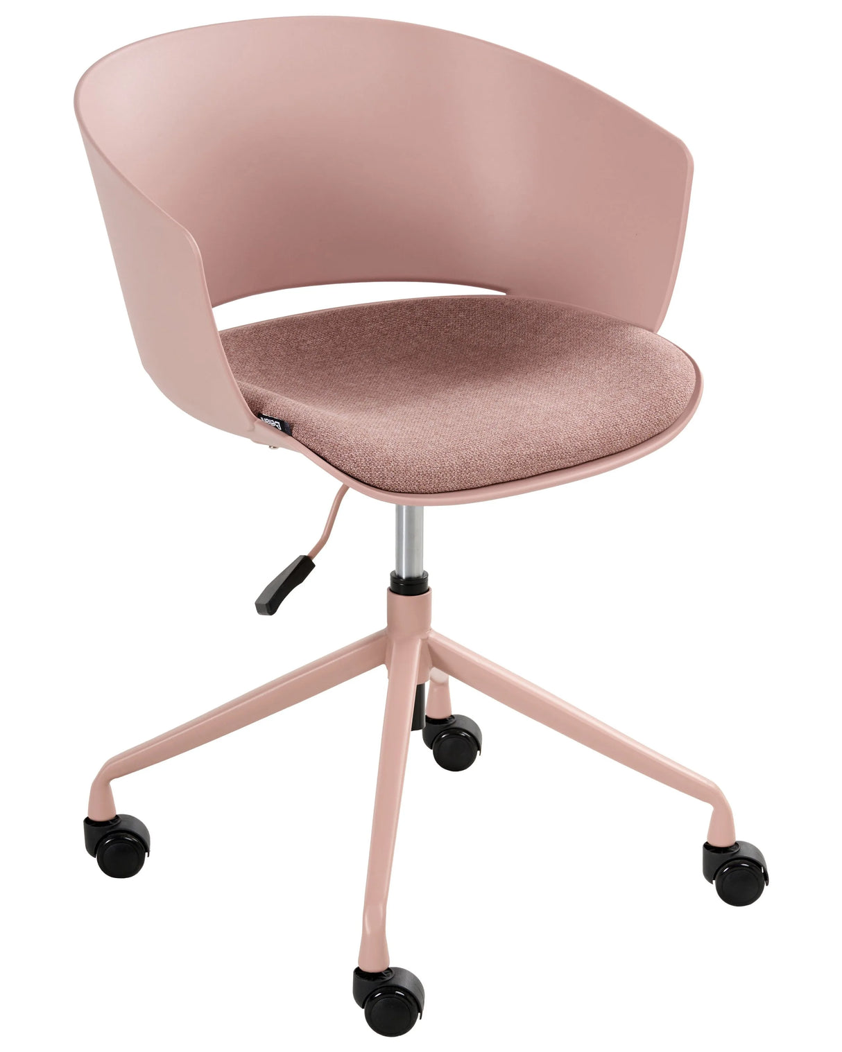 Office Chair Pink Fabric Seat Swivel Desk Computer Adjustable Height Beliani
