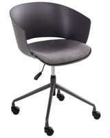 Office Chair Graphite Fabric Seat Swivel Desk Computer Adjustable Height Beliani