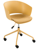 Office Chair Yellow Fabric Seat Swivel Desk Computer Adjustable Height Beliani