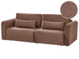 3 Seater Sofa Bed Brown Boucle Upholstered Sleeping Function Add Pillows Foldable Beliani