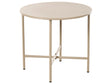 Bistro Table Beige Galvanized Steel Frame Powder Coated Round Coffee Table Modern Style Garden Patio Beliani