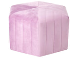Pouffe Light Violet Velvet 53 x 48 x 29 cm Upholstered Hexagonal Footstool Ottman Glamour Style Living Room Beliani