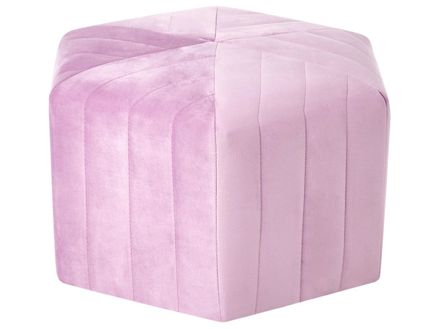 Pouffe Light Violet Velvet 53 x 48 x 29 cm Upholstered Hexagonal Footstool Ottman Glamour Style Living Room Beliani