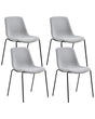 Set of 4 Dining Chairs Grey Polyester Armless Iron Legs Protective Caps Modern Minimalism Design Dining Room Seating Beliani