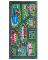 Rug Green Polyester City Road Map 80 x 150 cm Town Theme Floor Play Mat Beliani