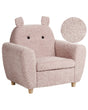 Chair Pink Boucle Upholstery with Armrests for Children Modern Design Beliani