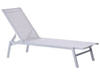 Sun Lounger Grey and Silver Steel Frame Adjustable Backrest UV Resistant Beliani