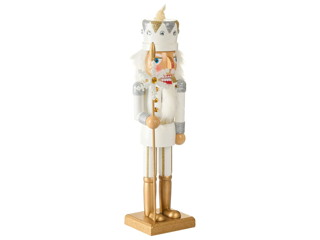 Nutcracker Figurine White Pine Wood Handmade Christmas Decor Beliani