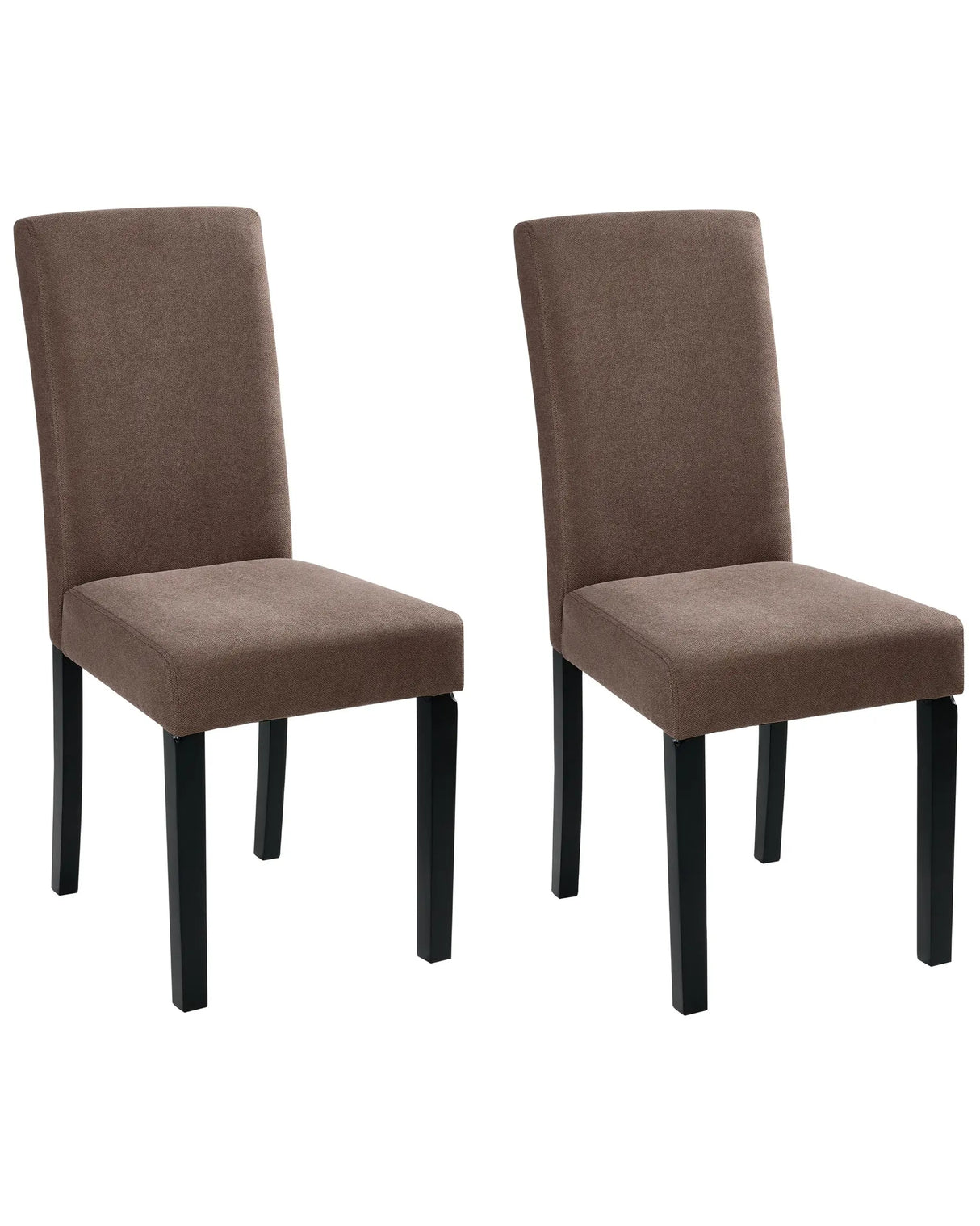 Set of 2 Dining Chairs Brown Fabric Wooden Legs Modern Beliani