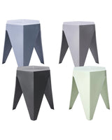 Set of 4 Garden Stools Multicolour Synthetic Material Pastel Colours Garden Extra Seats Stacking Modern Patio Footstool Beliani