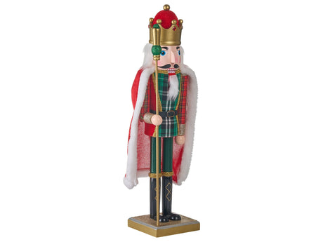 Nutcracker Figurine Red Pine Wood Handmade Christmas Decor Beliani