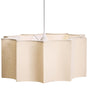 Pendant Lamp White and Light Beige Iron Base Fabric Shade Modern Style Beliani