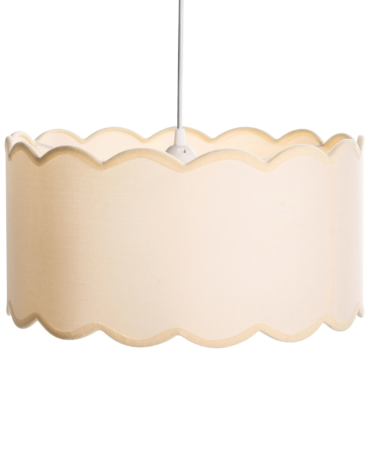 Pendant Lamp White and Beige Iron Base Fabric Shade Modern Style Living Room Bedroom Beliani