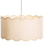 Pendant Lamp White and Beige Iron Base Fabric Shade Modern Style Living Room Bedroom Beliani