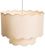 Pendant Lamp White and Beige Iron Base Fabric Double Shade Modern Style Ambient Light Living Room Bedroom Beliani