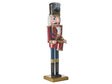 Nutcracker Figurine Red Pine Wood Handmade Christmas Decor Beliani