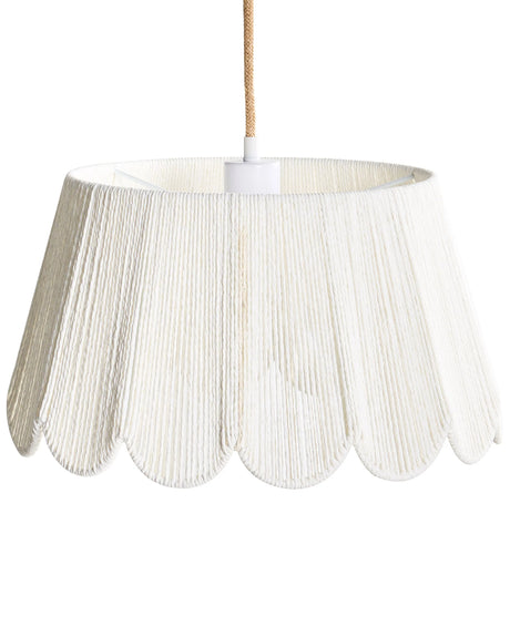 Pendant Lamp Light Beige Paper Rope Shade Iron Base Boho Style Ambient Light Living Room Bedroom Beliani