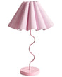 Table Lamp Pink Metal Base Bell Fabric Shades Indoor Bedroom Living Room Modern Style Beliani