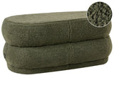 Bench Green Boucle Upholstered Fabric Accent Bed Bench Stool Beliani