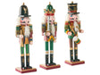 Nutcracker Set of 3 Nutcracker Figurines Dark Green Pine Wood Handmade Christmas Decor Beliani