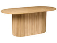 Dining Table Light Oak Venner on MDF Rubberwood Legs 180 x 90 cm For Dining Room Kitchen Beliani