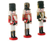 Nutcracker Set of 3 Nutcracker Figurines Red Pine Wood Handmade Christmas Decor Beliani