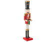Nutcracker Figurine Red Pine Wood Handmade Christmas Decor Beliani