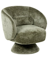 Swivel  Armchair Green Chenille Seat Armless with Cushion Retro Style Metal Legs Beliani