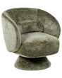 Swivel  Armchair Green Chenille Seat Armless with Cushion Retro Style Metal Legs Beliani
