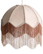 Pendant Lamp Beige Paper Fabric 182 cm Fringed with Tassels Lighting Hanging Light Retro Vintage Beliani