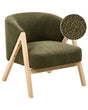 Armchair Dark Green Boucle Fabric Accent Chair Wooden Legs Modern Design Living Room Bedroom Beliani