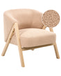 Armchair Beige Boucle Fabric Accent Chair Wooden Legs Modern Design Living Room Bedroom Beliani