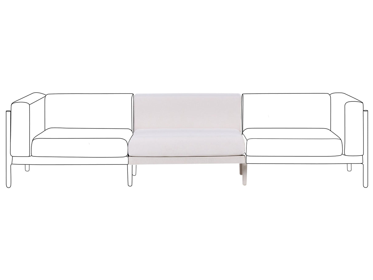 Sofa Extension Module Garden Sofa Light Beige Synthetic Frame Armless Design Outdoor with Cushions Modern Style Beliani