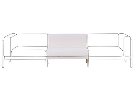 Sofa Extension Module Garden Sofa Light Beige Synthetic Frame Armless Design Outdoor with Cushions Modern Style Beliani