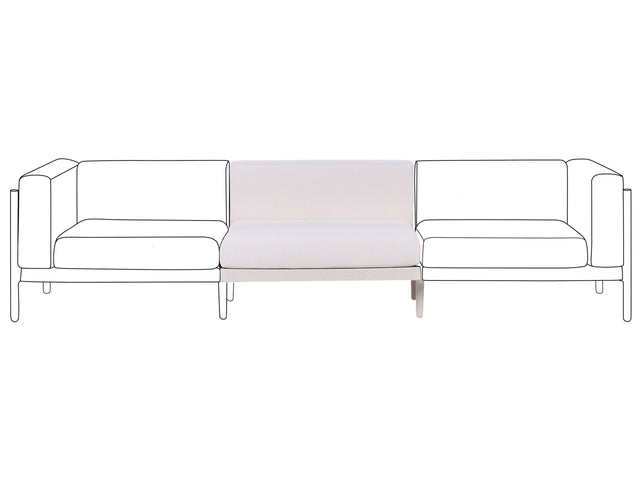Sofa Extension Module Garden Sofa Light Beige Synthetic Frame Armless Design Outdoor with Cushions Modern Style Beliani