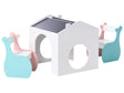 2 Seater Kids Set Table with Chairs Multicolour MDF Blackboard Tabletop Kids Room Beliani