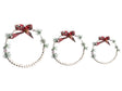 Set of 3 Christmas Decorations White Fir Wood LED Light Hanging Wreath Handmade Traditional Beliani