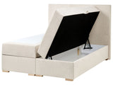 Divan Bed with Storage Light Beige Fabric EU Small Double Size 4ft Upholstered with Storage Modern Style Beliani