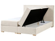 Divan Bed with Storage Light Beige Fabric EU King Size 5ft3 Upholstered with Storage Modern Style Beliani
