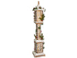LED Christmas Decoration Light Brown Fir Wood Post Lamp Handmade Traditional Beliani
