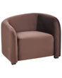 Armchair Dark Brown Velvet Upholstered Curved Backrest Shape Modern Living Room Furniture Beliani