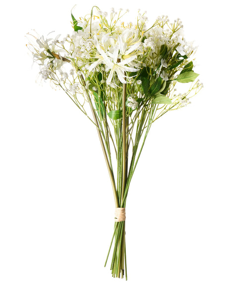 Artificial Flower Bouquet White Decorative Faux Arrangement 38 cm Table Decoration Living Room Dining Room Beliani