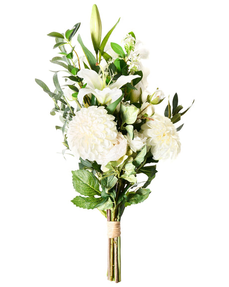 Artificial Flower Bouquet White Decorative Faux Arrangement 67 cm Table Decoration Living Room Dining Room Beliani