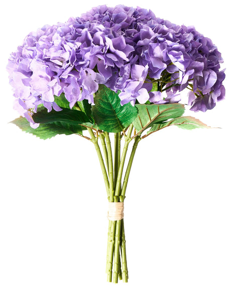 Artificial Flower Bouquet Violet Hydrangea Decorative Faux Arrangement 50 cm Handmade Table Decoration Living Room Dining Room Beliani