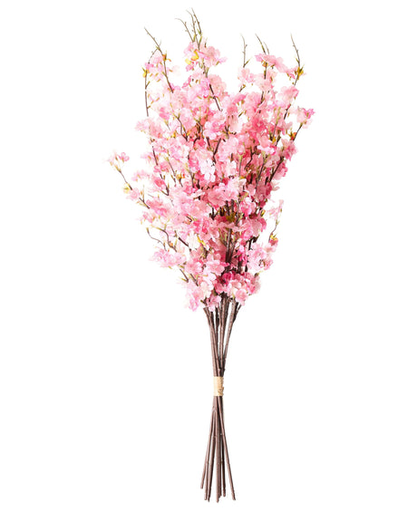Artificial Flower Bouquet Pink Cherry Blossom Decorative Faux Arrangement 95 cm Handmade Table Decoration Living Room Dining Room Beliani