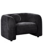 Armchair Black Fabric Upholstery Soft Nubby with Extra Throw Cushion Retro Glam Art Decor Living Room Beliani