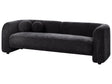 3 Seater Sofa Black Fabric Soft Nubby with Extra Throw Cushions Retro Glam Art Decor Style Beliani
