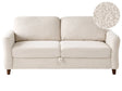 3 Seater Sofa Beige Boucle Fabric Upholstery with Storage Thickly Padded Modern Style Living Room Furniture Beliani