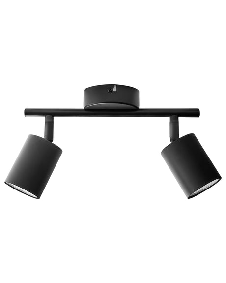 2 Light Spotlight Black Metal Lampshade Industrial Style Beliani